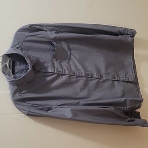 Kenneth Cole New York mens long sleeve stipped button up dress shirt size large